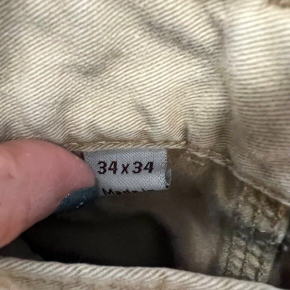 Carhartt Men's Utility Cargo Work Pants in Brown/Khaki Size 34x34 - Picture 3 of 7